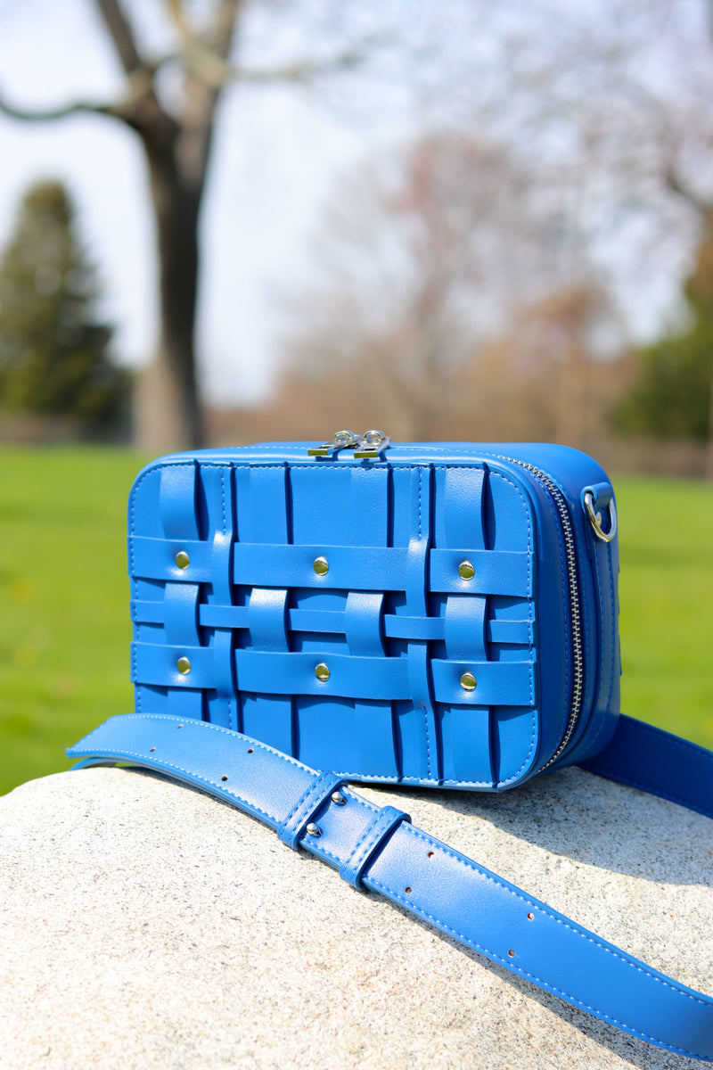 CHIRA CROSSBODY BAG in CORNFLOWER with SILVER TONE HARDWARE