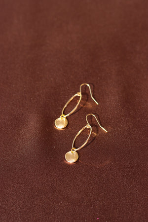 X GOLD-PLATED OVAL RING EARRINGS