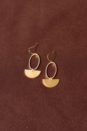 X GOLD-PLATED OVAL RING EARRINGS
