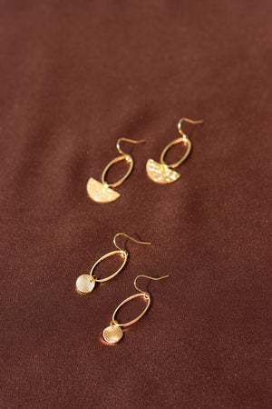 X GOLD-PLATED OVAL RING EARRINGS