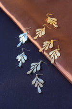 X GOLD PLATED LEAF EARRING 14