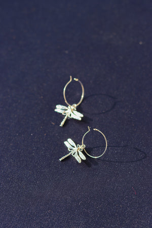 X-GOLD PLATED DRAGON FLY EARRINGS