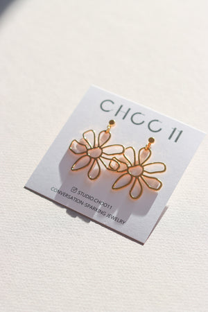 Elli Orecchini Pendenti Donna 925 Argento Placcato Oro Rosa - Taglio Xilion A Forma Di Fiore, Lucidi E Inossidabili - 2