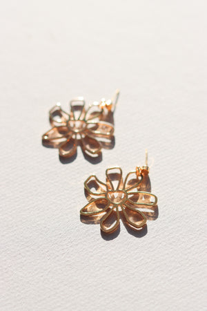 Elli Orecchini Pendenti Donna – Argento 925 Placcato Oro Rosa, Taglio Xilion, Floreali