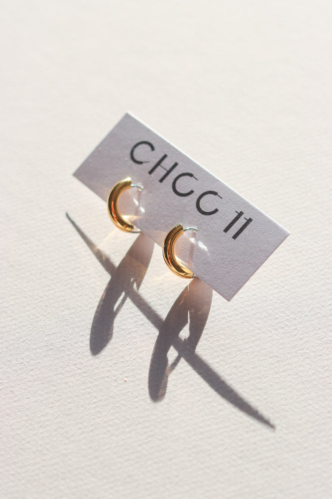 X-GOLD PLATED TWO TONE HOOP EARRINGS