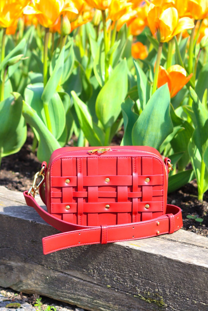CHIRA CROSSBODY BAG in CHERRY with GOLD HARDWARE – StudioChoo11