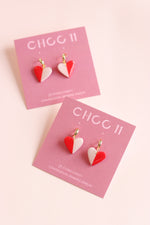 TWO TONE HEART EARRINGS