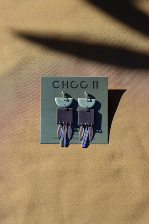 BLACK AND CACTUS GREEN EARRINGS StudioChoo11 BLACK AND CACTUS GREEN EARRINGS StudioChoo11