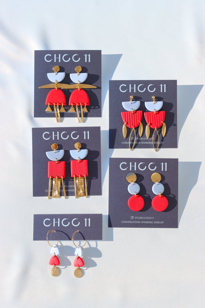 RED AND BLUE EARRINGS