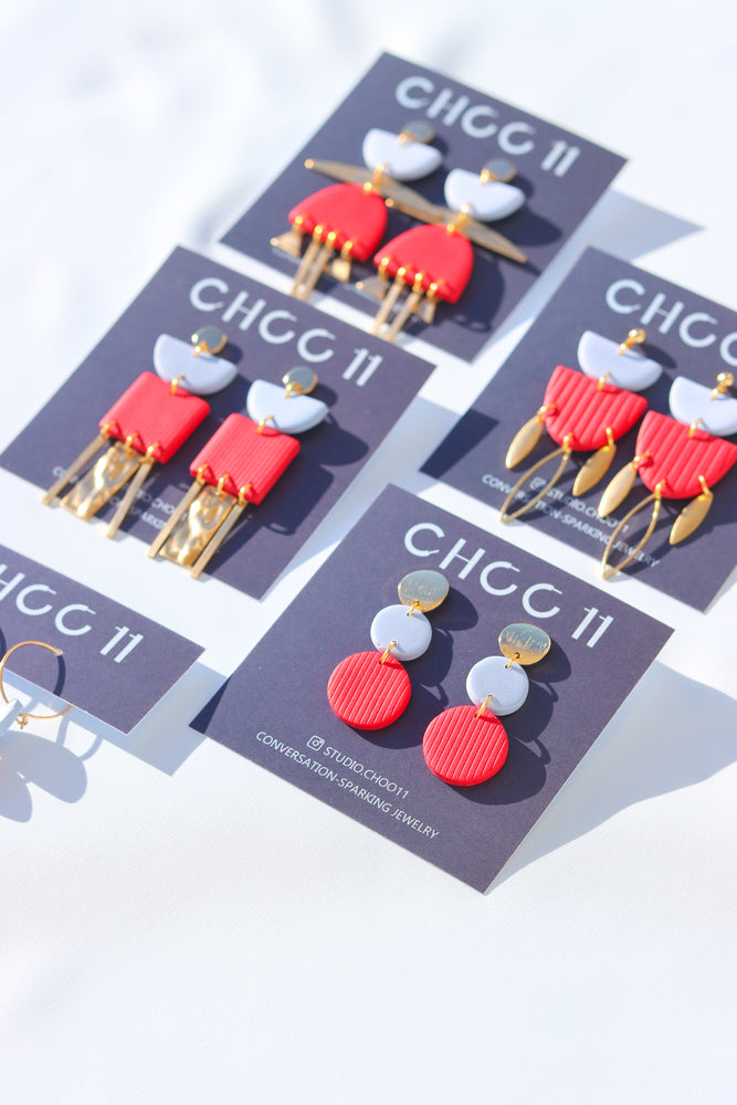 RED AND BLUE EARRINGS
