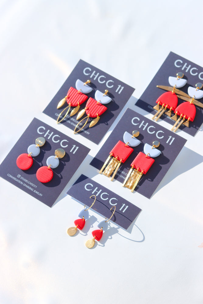 RED AND BLUE EARRINGS