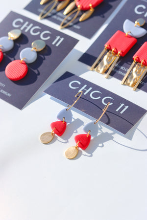 
            
                Load image into Gallery viewer, RED AND BLUE EARRINGS
            
        