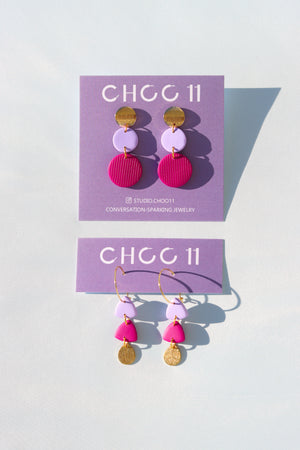 
            
                Load image into Gallery viewer, TWO TONE EARRINGS
            
        