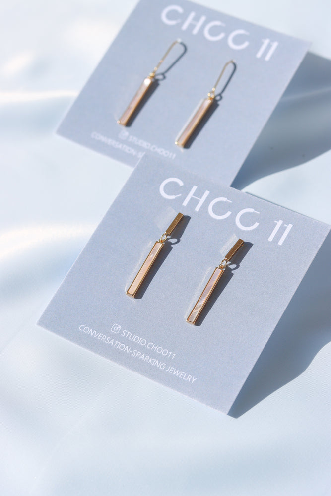 X-MOTHER OF PEARL EARRINGS