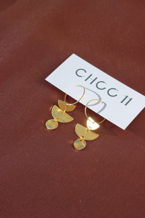 X GOLD PLATED GEOMETRIC CHARMS EARRING 11