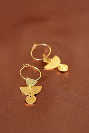 X GOLD PLATED GEOMETRIC CHARMS EARRING 11