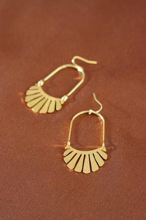 
            
                Load image into Gallery viewer, X-GOLD-PLATED FAN CHARM EARRING
            
        