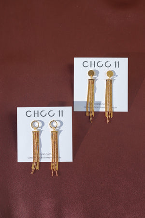 X-GOLD-PLATED FRINGE EARRING