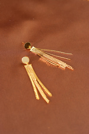 X-GOLD-PLATED FRINGE EARRING