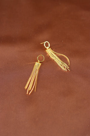 X-GOLD-PLATED FRINGE EARRING