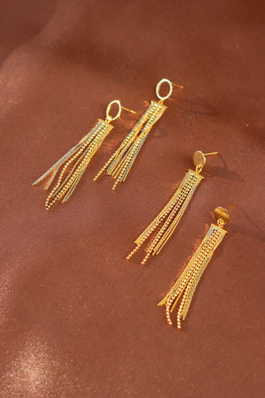 X-GOLD-PLATED FRINGE EARRING