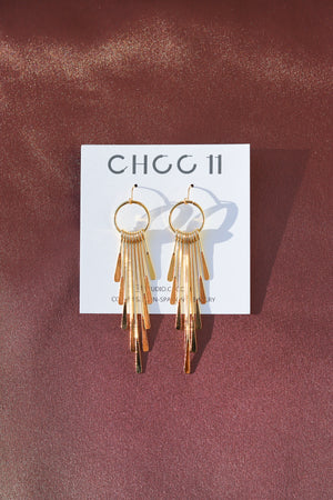 X-GOLD PLATED BOHO FRINGE EARRING