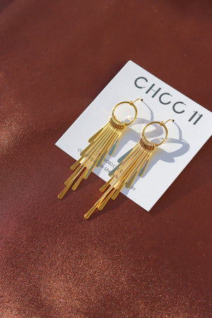 X-GOLD PLATED BOHO FRINGE EARRING